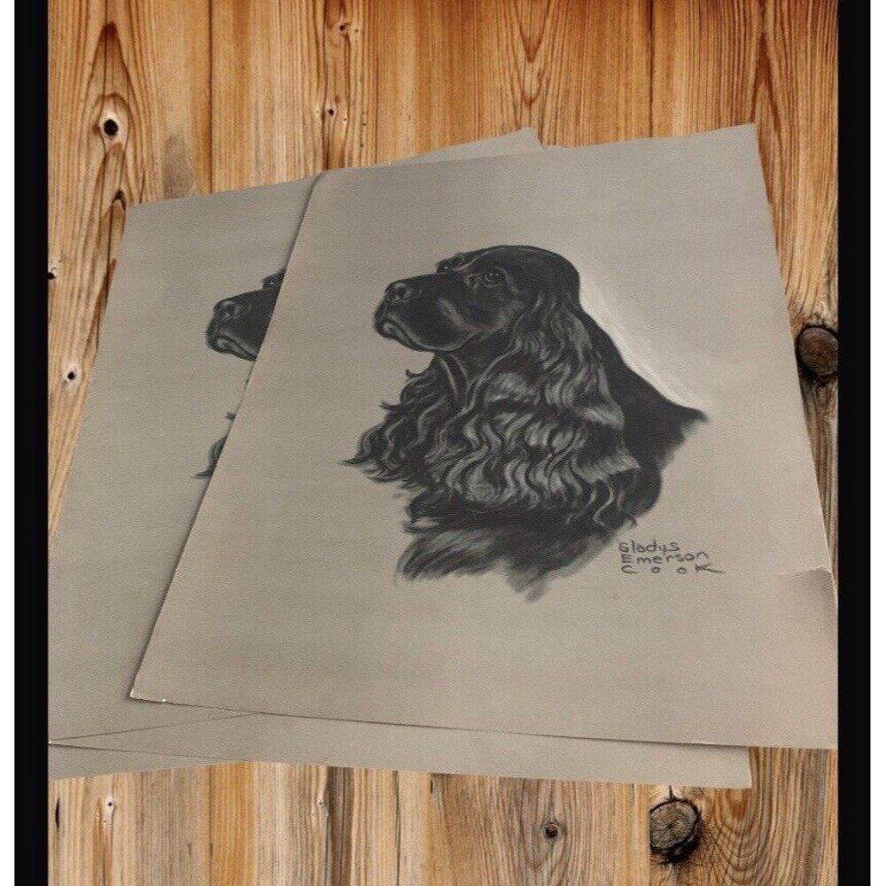 Gladys Emerson Cook lot of five vintage identical cocker spaniel . Resellers